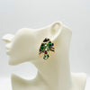 Earrings Green Fish | Gold - muze-earrings.com