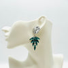Earrings Green Floral Glam | Silver - muze-earrings.com