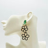 Earrings Green Strass Flowers | Gold - muze-earrings.com