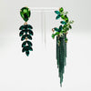 Earrings Long Green Glam | Gold - muze-earrings.com