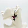 Earrings Pink Hummingbird | Silver - muze-earrings.com