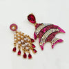Earrings Pink & White Fish | Gold - muze-earrings.com