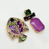 Earrings Purple Lilac Fish | Gold - muze-earrings.com