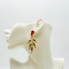 Earrings Red Hummingbird | Gold - muze-earrings.com