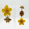 Earrings Small Yellow Bee | Gold - muze-earrings.com