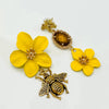 Earrings Small Yellow Bee | Gold - muze-earrings.com