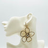 Earrings White Strass Flower | Gold - muze-earrings.com