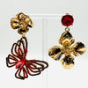 Earrings Big Red Butterfly | Gold - Muzesieraden.nl