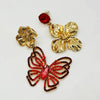 Earrings Big Red Butterfly | Gold - Muzesieraden.nl