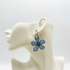 Earrings Blue Swarovski Flower | Silver - Muzesieraden.nl