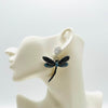 Earrings Dark Blue Dragonfly | Silver - Muzesieraden.nl