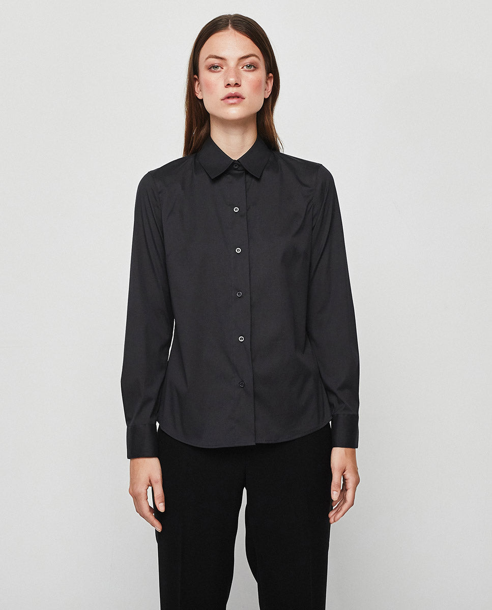 Camisa negra de algodón MIRTO – 02040-0052 | MIRTO