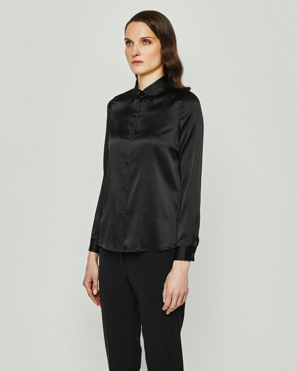 Camisa negra de algodón by 02040-0052
