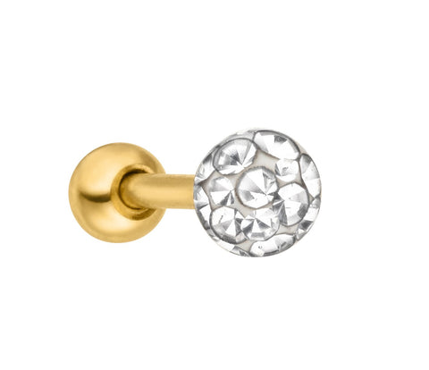 Crystal Ball Piercing 18K vergoldet Chirurgenstahl