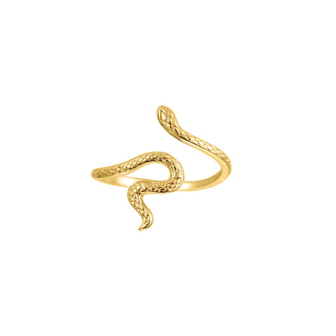 Schlangen Ring größenverstellbar wasserfest 18K vergoldet
