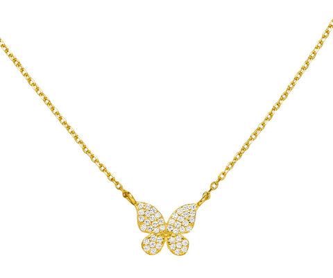Schmetterling Halskette 18K vergoldet