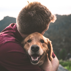 man and dog 