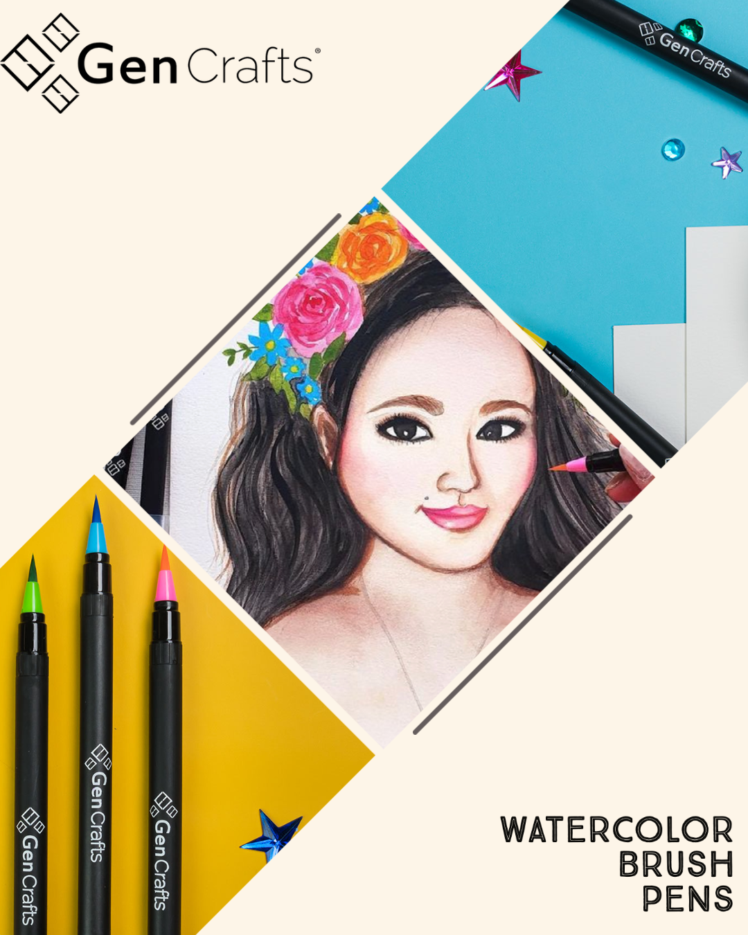 Watercolor Brush Pens - 50 Colors
