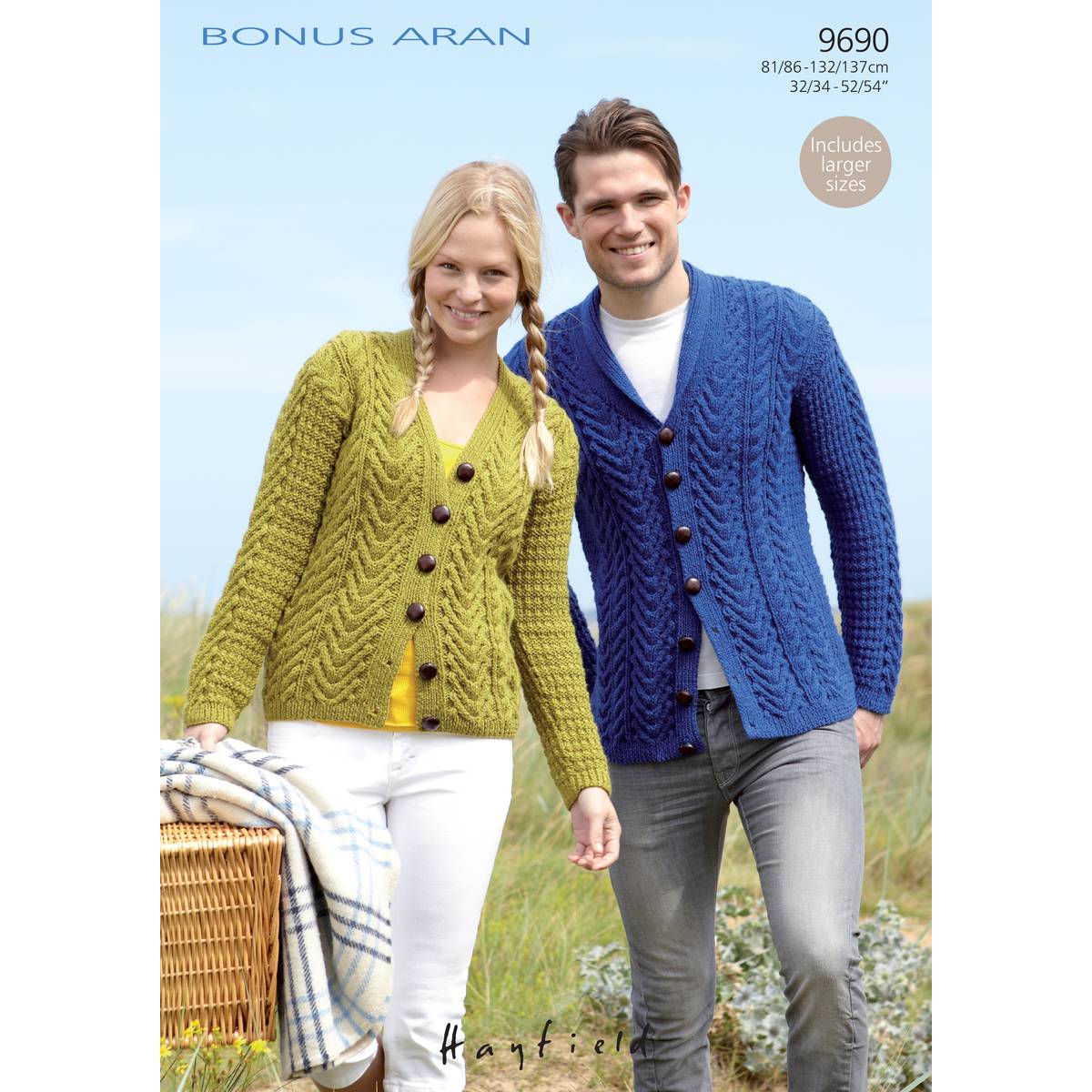 Free Pattern Hayfield Bonus Aran Cardigans Knitting Pattern