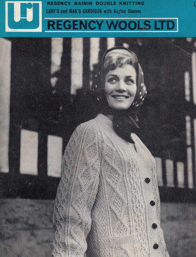 Free Aran Knitting Patterns Vintage Ladies Raglan Cardigan