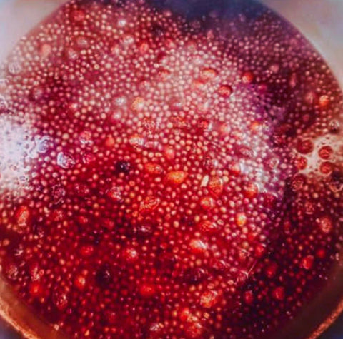 Picture of Elderberry syrup cooking.