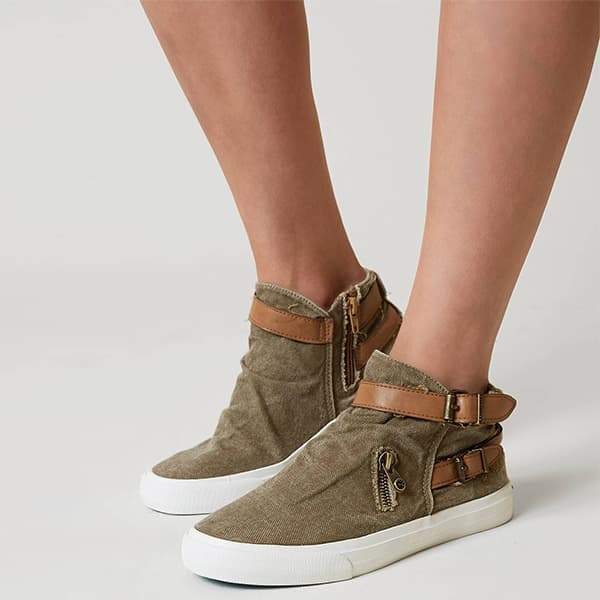 chellysun casual high top suede sneakers
