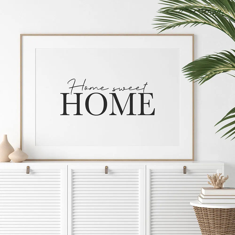 Home Sweet Home Black White Quotes Posters Wall Art Fine Art Canvas Prints Minimalist Nordic Pictures For Simple Living Room Decor