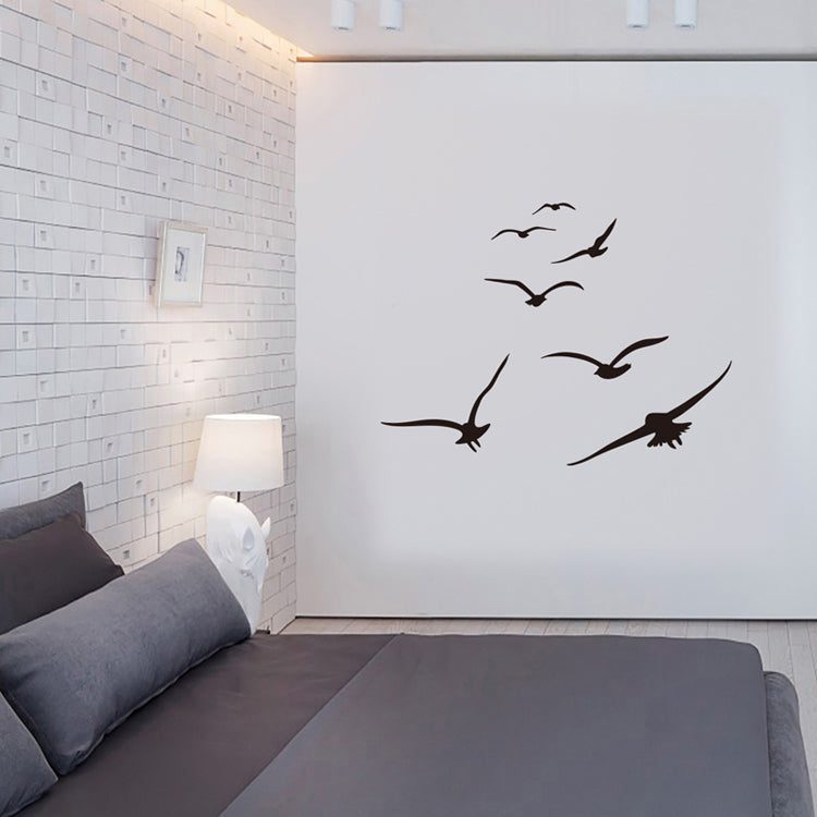 A Flock Of Seagulls Wall Decals Removable PVC Wall Stickers Silhouettes Of Birds Stick Back Vinyl Wall Decal Creative DIY Home Decor