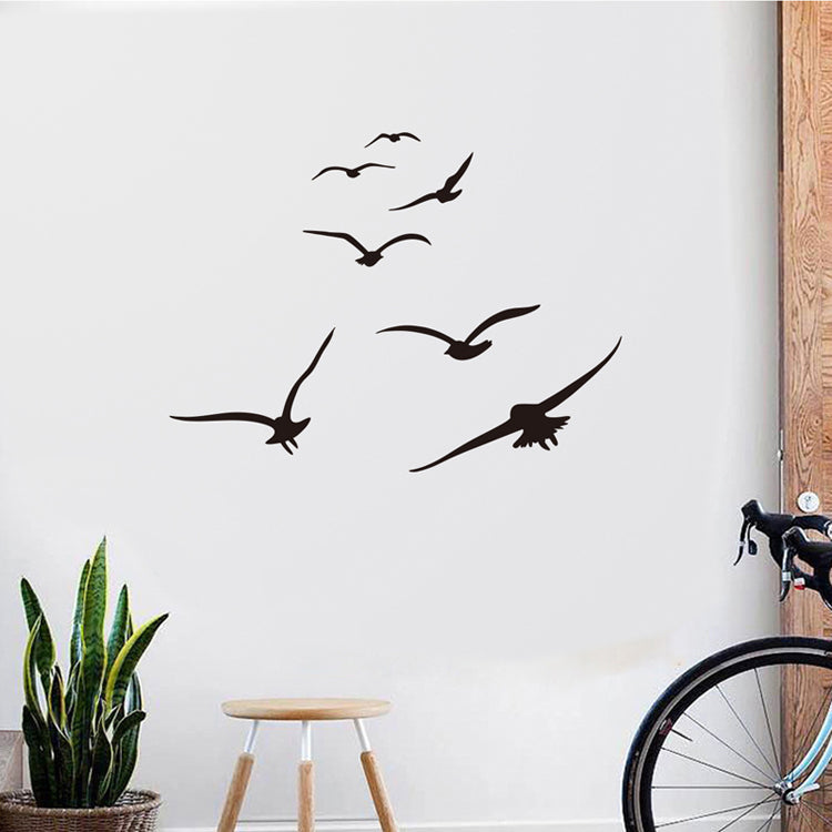 A Flock Of Seagulls Wall Decals Removable PVC Wall Stickers Silhouettes Of Birds Stick Back Vinyl Wall Decal Creative DIY Home Decor