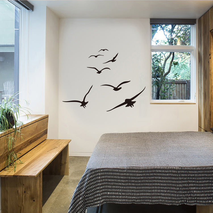 A Flock Of Seagulls Wall Decals Removable PVC Wall Stickers Silhouettes Of Birds Stick Back Vinyl Wall Decal Creative DIY Home Decor