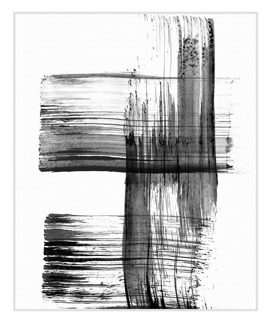 Abstract Black White Geometric Wall Art Fine Art Canvas Print Modern Contemporary Minimalist Picture For Living Room Home Office Art Decor