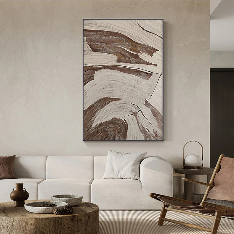 Abstract Minimalist Brown Beige Pictures Canvas Paintings Wall Art Modern Mural Poster Print for Interior Living Room Home Decor