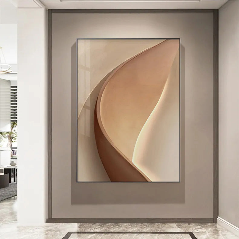 Abstract Terracotta Curves Modern Minimalist Wall Art Fine Art Canvas Prints Pictures For Living Room Hotel Room Contemporary Interior Design