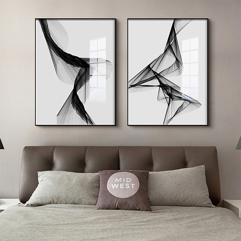 Abstract Black And White Geometric Wall Art Nordic Minimalist Fine Art Canvas Prints Modern Pictures For Living Room Dining Room Home Office Interior Decor