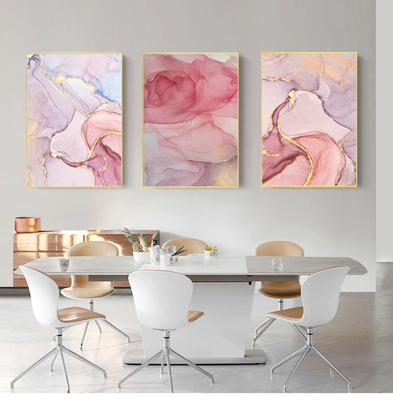 Abstract Colored Agate Marble Print Wall Art Fine Art Canvas Prints Purple Red Pink Hues Pictures For Modern Living Room Bedroom Nordic Home Decor