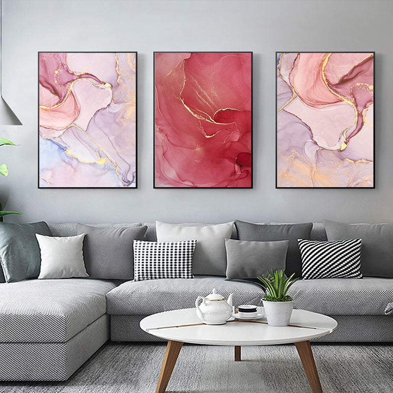 Abstract Colored Agate Marble Print Wall Art Fine Art Canvas Prints Purple Red Pink Hues Pictures For Modern Living Room Bedroom Nordic Home Decor