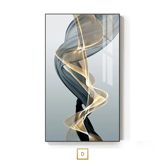 Abstract Flowing Vibrations Wall Art Fine Art Canvas Prints Yellow Black Gray Silk Vape Pictures For Modern Living Room Home Office Interior Decor