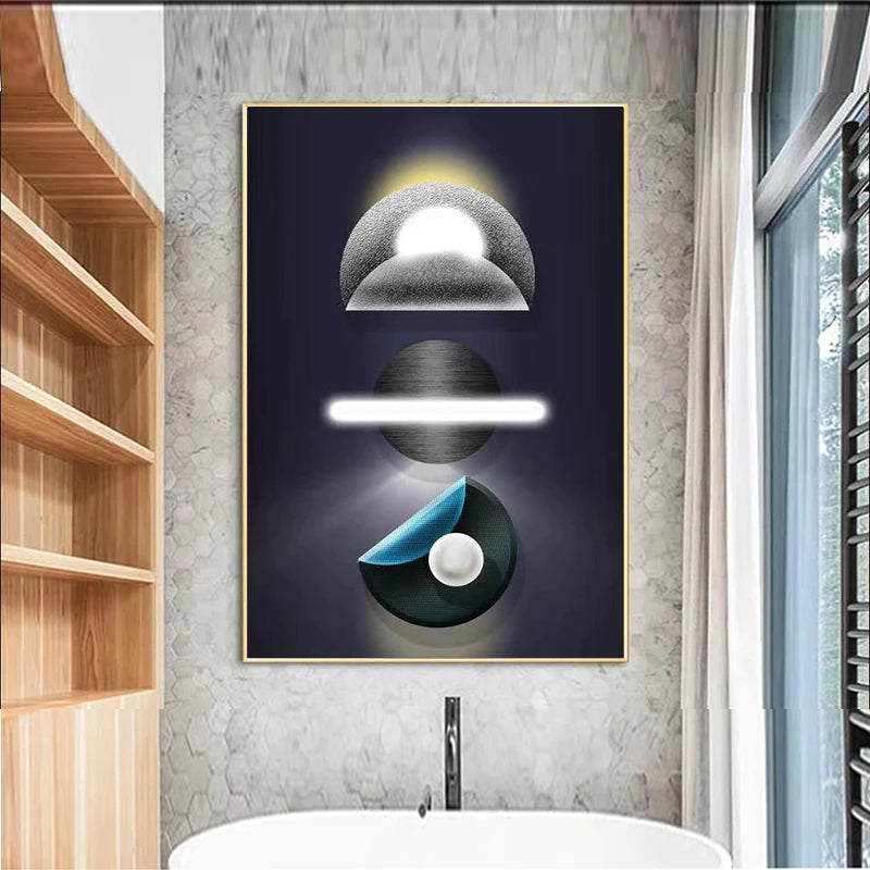 Abstract Futuristic Elements Modern Aesthetics Wall Art Fine Art Canvas Prints Pictures For Modern Loft Apartment Living Room Home Office Interior Decor