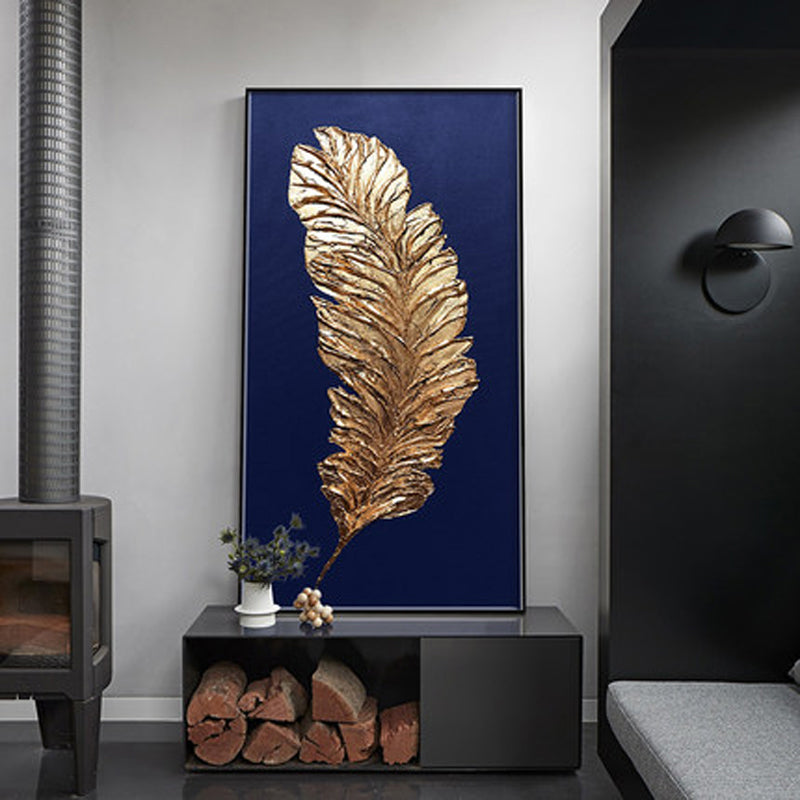 Gold Feather Pair Wall Art, Canvas Prints, Framed Prints, Wall Peels