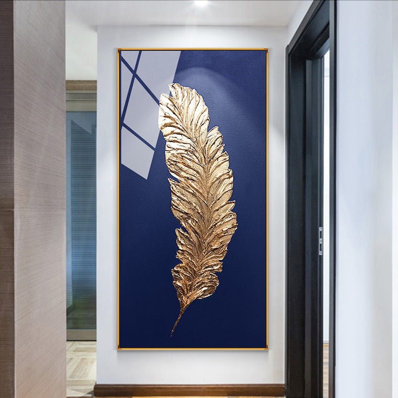 Gold Feather Pair Wall Art, Canvas Prints, Framed Prints, Wall Peels