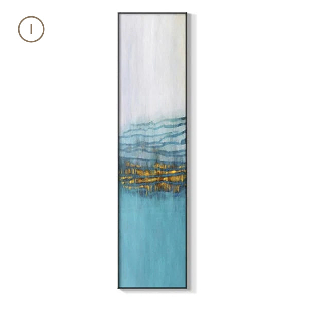 Abstract Geomorphic Elements Vertical Strip Wall Art Fine Art Canvas Prints Wide Format Pictures For Living Room Bedroom Home Office Loft Wall Art Decor