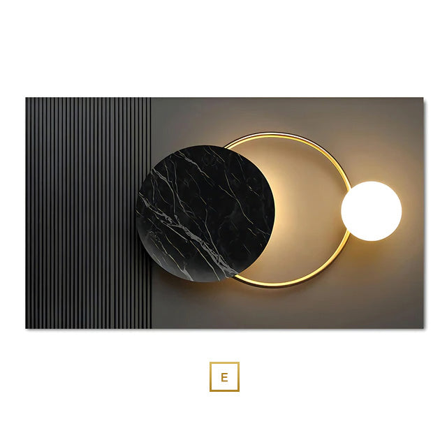 Abstract Sun Moon Wall Art Fine Art Canvas Prints 3d Abstract Geometric Visualization Pictures For Luxury Apartment Hotel Home Office Art Decor