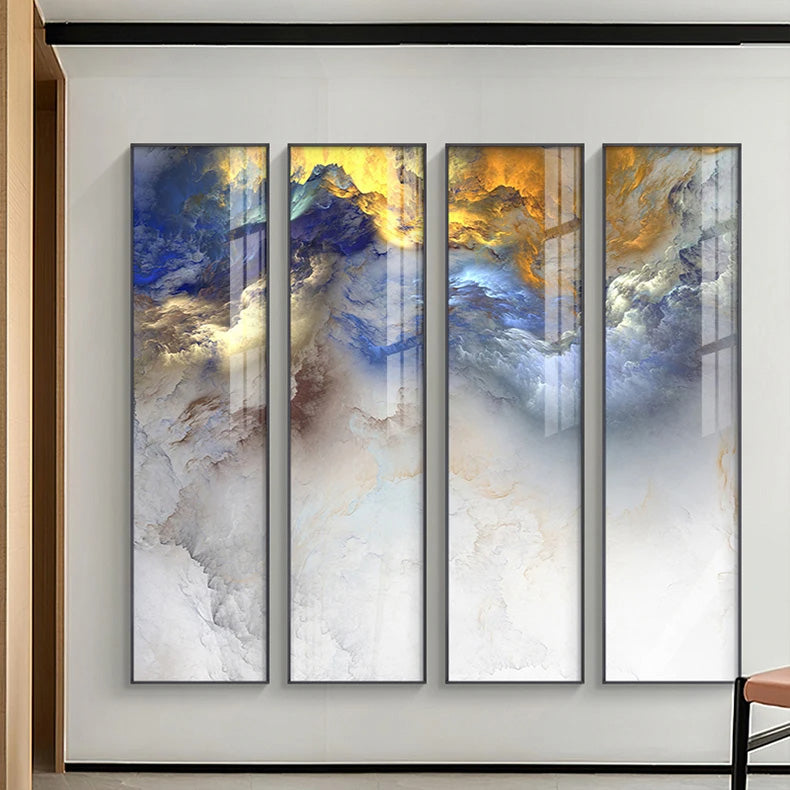 Modern Abstract Alien Sky Wall Art Fine Art Canvas Prints Vertical Format Pictures For Entrance Hallway Home Office Hotel Room Art Decor