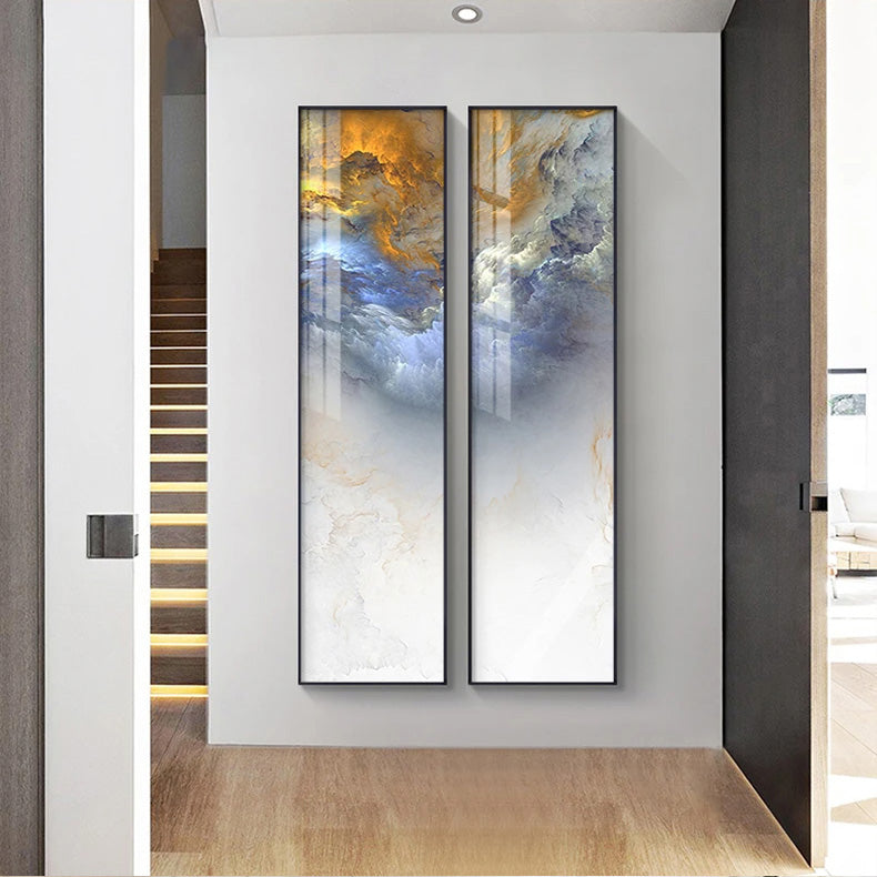 Modern Abstract Alien Sky Wall Art Fine Art Canvas Prints Vertical Format Pictures For Entrance Hallway Home Office Hotel Room Art Decor