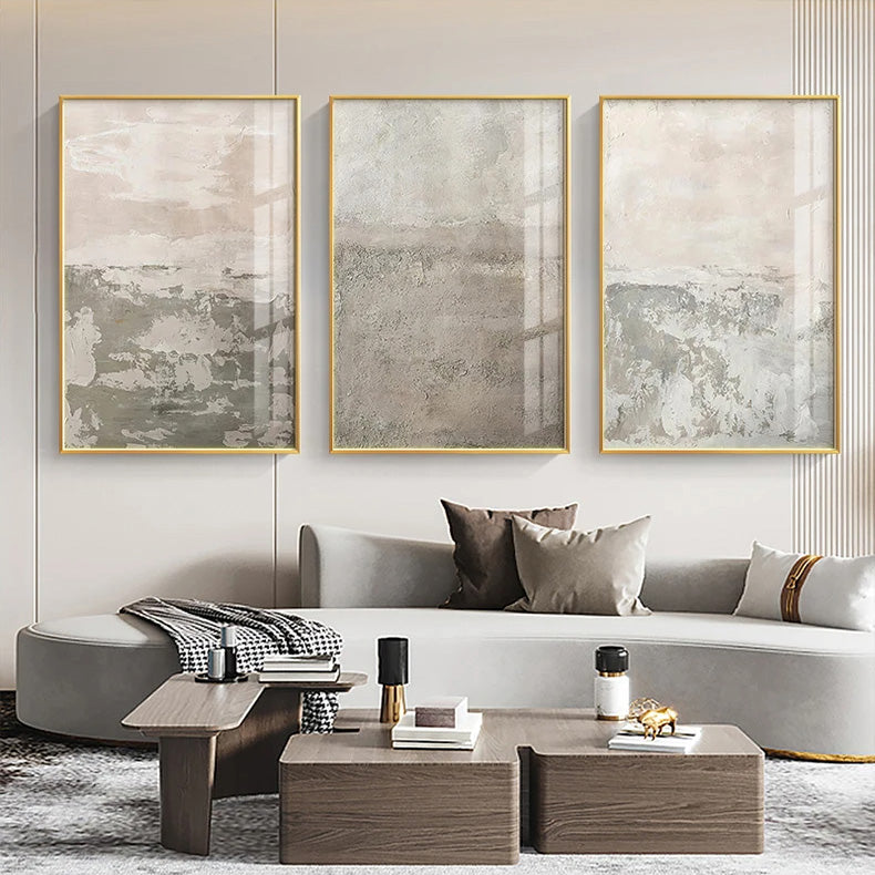 Beige Gray Urban Abstract Wall Art Fine Art Canvas Prints Minimalist Pictures For Modern Apartment Contemporary Home Office Decor
