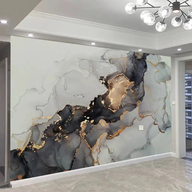 Big Sizes Nordic Liquid Marble Print Large Format Wall Mural Art Decor Wallpaper For Living Room TV Background Art For Living Room