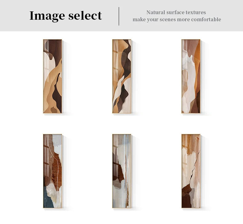 Big Sizes Vertical Format Modern Abstract Wall Art Fine Art Canvas Prints Natural Neutral Color Pictures For Entrance Hall Home Office