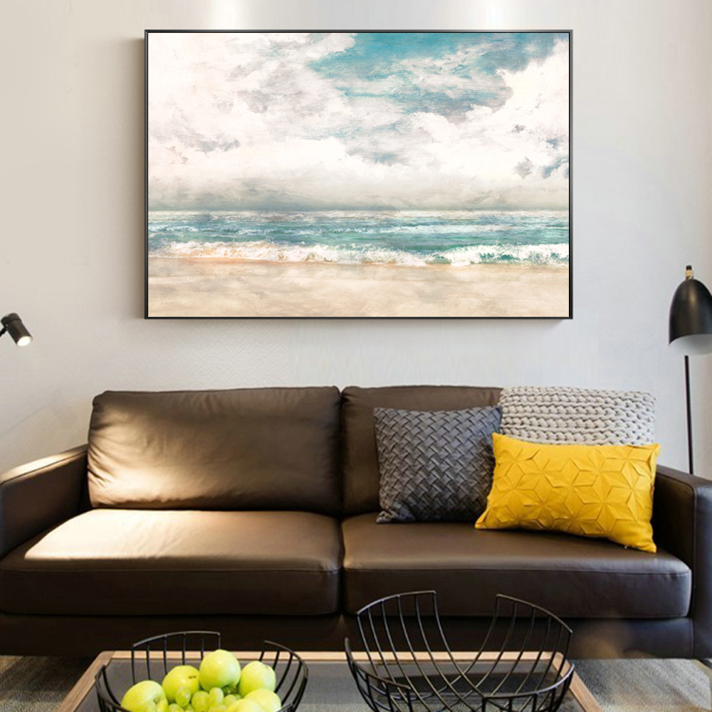 Big Sky Seascape Wall Art Fine Art Canvas Print Contemporary Landscape Pictures For Living Room Bedroom Classic Home Interior Decor