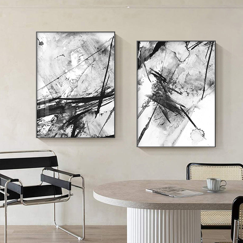 Black White Abstract Ink Splash Wall Art Fine Art Canvas Prints Nordic Pictures For Living Room Minimalist Scandinavian Interiors