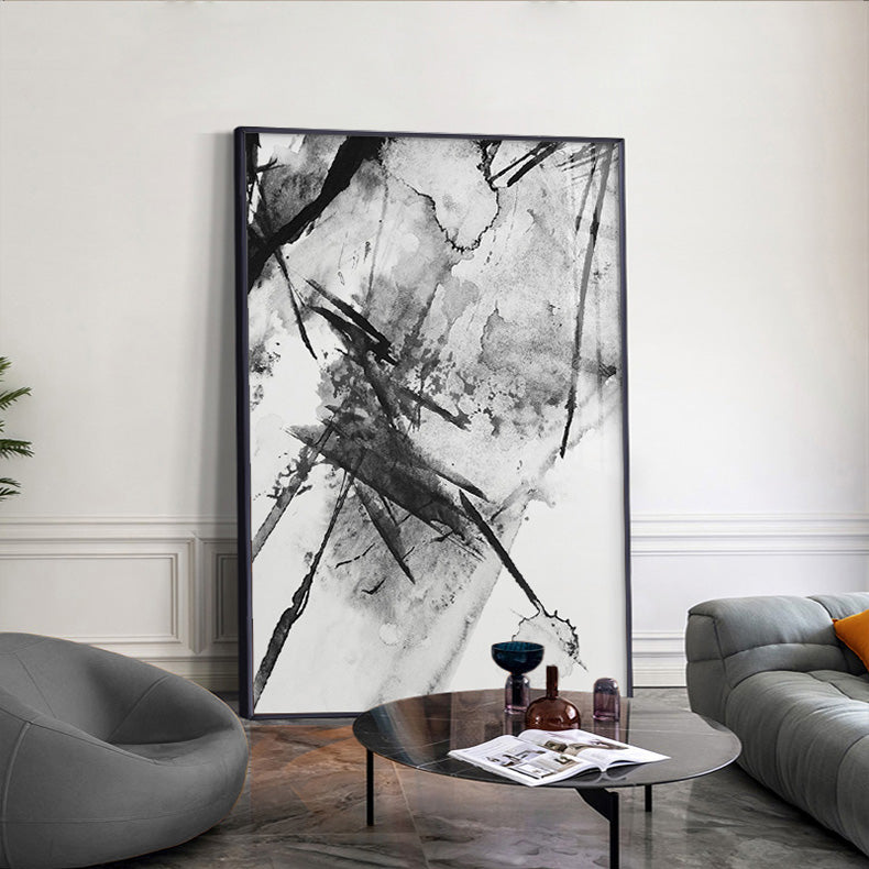 Black White Abstract Ink Splash Wall Art Fine Art Canvas Prints Nordic Pictures For Living Room Minimalist Scandinavian Interiors